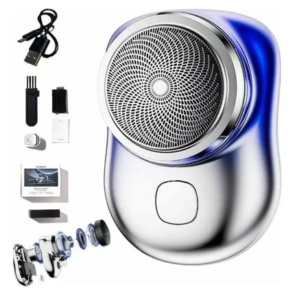 Mini Máquina De Afeitar Portátil Afeitadora Recargable Usb Plateado