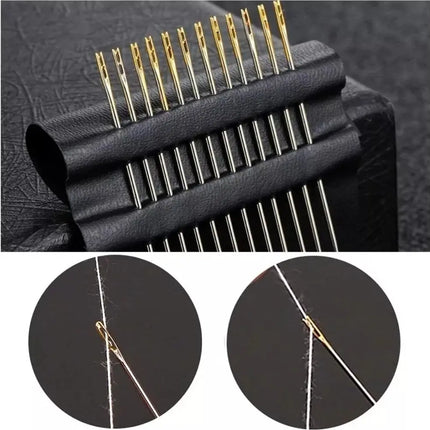12 X Agujas De Ciego Ojo Dorado, Aguja Para Cortos De Vista