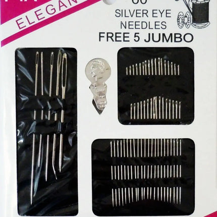 Pack 60 Agujas Para Coser A Mano, Surtidas, Sacos Tela, Lana