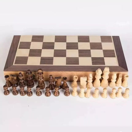 Tablero De Ajedrez Madera 40x40cm Magnético Color Marron