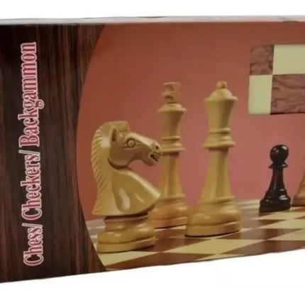 Ajedrez Madera Gigante Xl 48x48cms 3 En 1, Dama, Backgammon