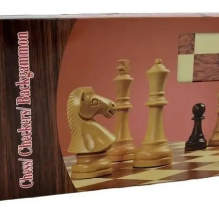 Ajedrez Madera Darico Cl 40x40 Tablero 3 Juegos En 1 Plegable