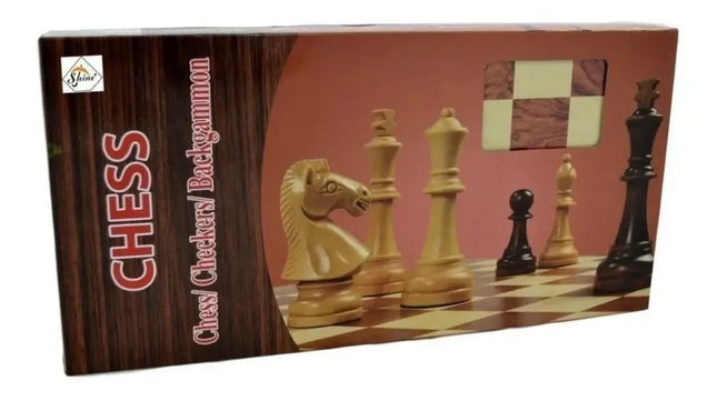 Ajedrez Madera Darico Cl 40x40 Tablero 3 Juegos En 1 Plegable