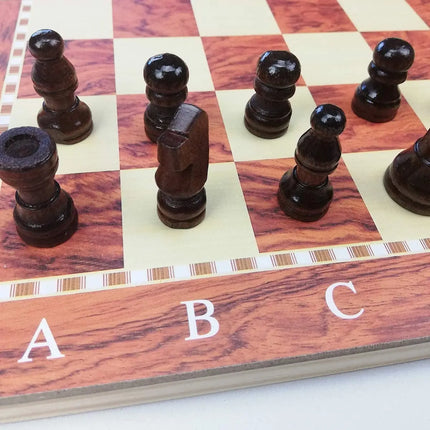Ajedrez Madera Darico Cl 40x40 Tablero 3 Juegos En 1 Plegable
