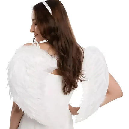 Alas De Ángel Grandes, Plumas Cosplay Disfraz Blanco 80x60cm Blanco