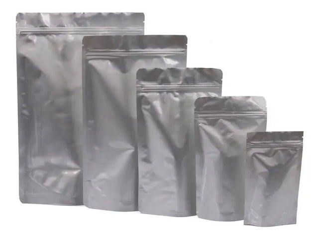 50 Bolsas Doy pack Aluminio 17x24x5 Cm Cierre Hermético