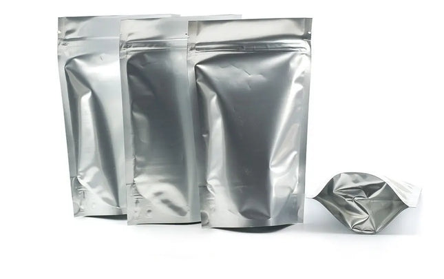 50 Bolsas Doy pack Aluminio 17x24x5 Cm Cierre Hermético