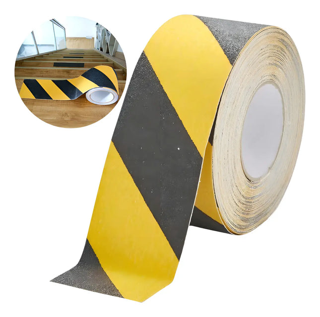 Cinta Antideslizante 50mm X 5mt Bicolor Adhesivo Piso Color Amarillo/negro Rayas