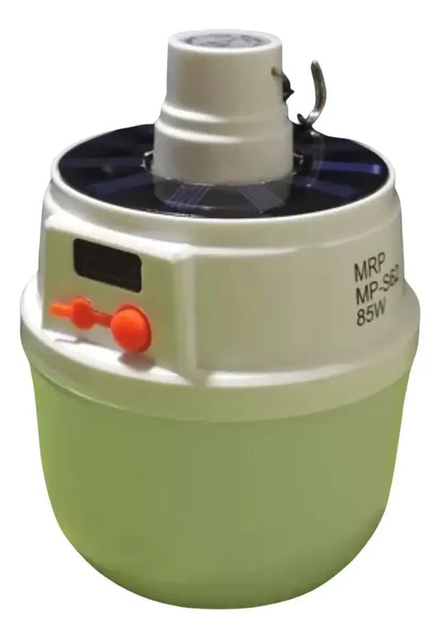 Lampara Ampolleta Led 60watts Recarga Solar Camping Portátil Blanco