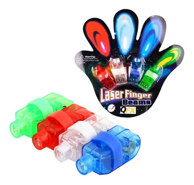 4 X Anillo Dedo Luminoso Led Puntero Sorpresa Cumpleaños Surtidos