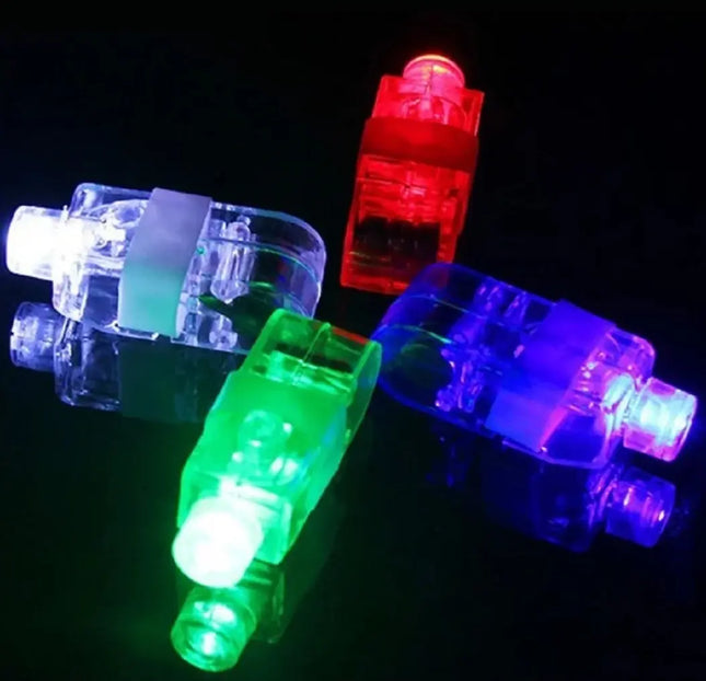 4 X Anillo Dedo Luminoso Led Puntero Sorpresa Cumpleaños Surtidos