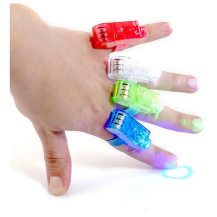 4 X Anillo Dedo Luminoso Led Puntero Sorpresa Cumpleaños Surtidos