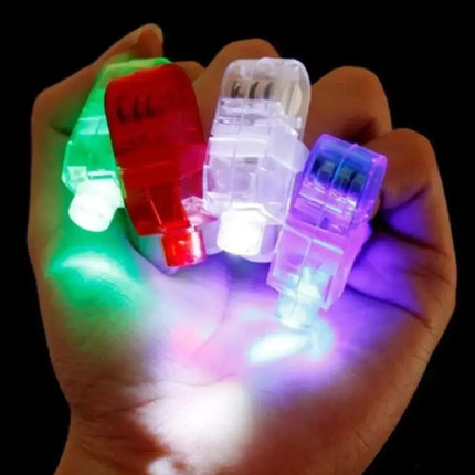 4 X Anillo Dedo Luminoso Led Puntero Sorpresa Cumpleaños Surtidos