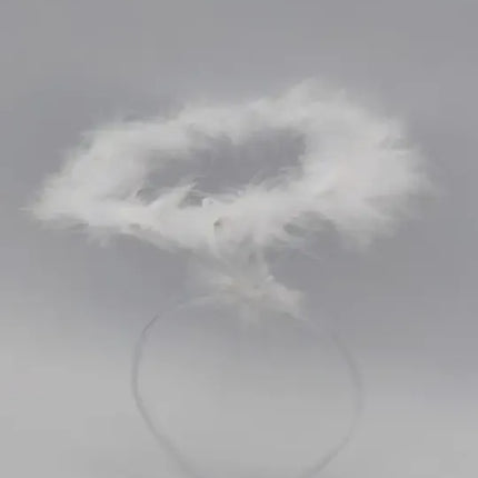 Cintillo Aureola Ángel Blanco Pluma Disfraz, Aro Ángel Blanco