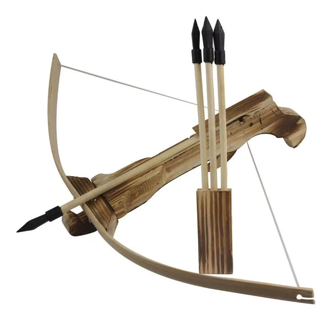 Ballesta De Madera + 3 Flechas Juguete Niño Niña