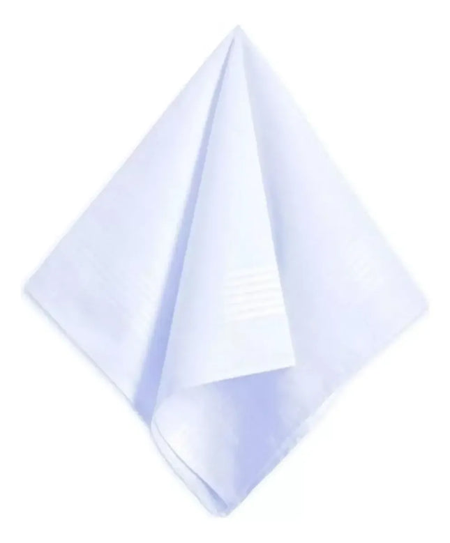 Pañuelos Blancos Para Hombre, 100% Algodón 12 Unid Unicolor