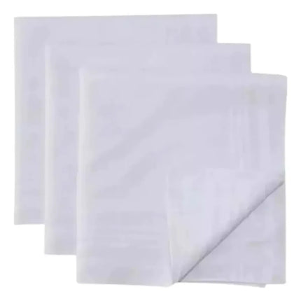 Pañuelos Blancos Para Hombre, 100% Algodón 12 Unid Unicolor