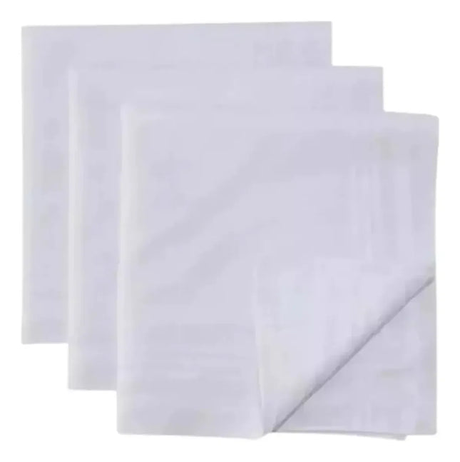 Pañuelos Blancos Para Hombre, 100% Algodón 12 Unid Unicolor