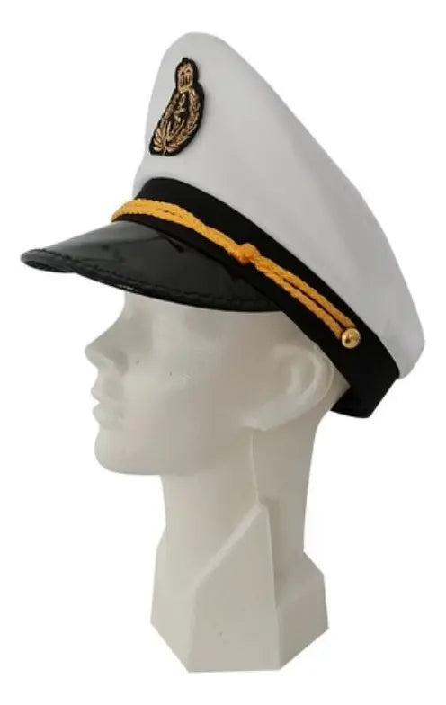 Sombrero Boina Marinero Gorro Disfraces Halloween Fiesta Color Blanco