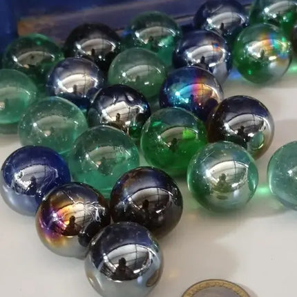 50 X Bolones 25mm De Vidrio Tornasol Polkas Tiritos Bolitas