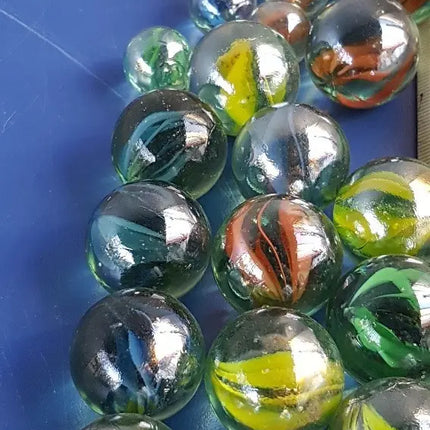 25 Bolones + 100 Canicas Ojos De Gato Vidrio Bolitas Tiritos