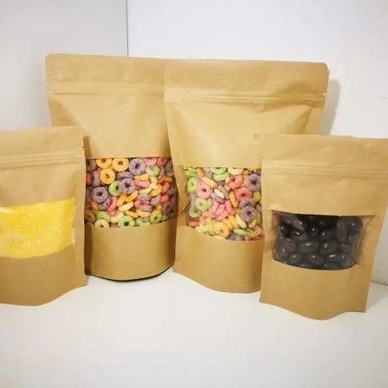 150 Bolsa Doy pack Kraft 16x22x4cm Cierre Hermético (250gr )