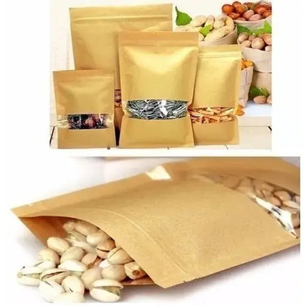 150 Bolsa Doy pack Kraft 16x22x4cm Cierre Hermético (250gr )