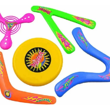 Kit 5 X Boomerang De Plastico Bumeran Frisbee Juego Exterior