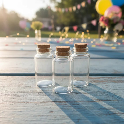 Mini Botellita Vidrio 6x2cms Con Corcho X 48 Unidades
