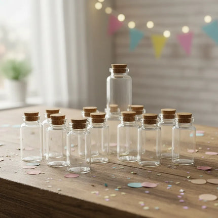Mini Botellita Vidrio 6x2cms Con Corcho X 48 Unidades