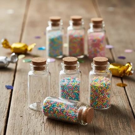 Mini Botellita Vidrio 6x2cms Con Corcho X 48 Unidades