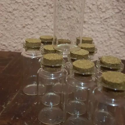Mini Botellita Vidrio 6x2cms Con Corcho X 48 Unidades
