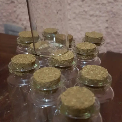 Mini Botellita Vidrio 6x2cms Con Corcho X 48 Unidades