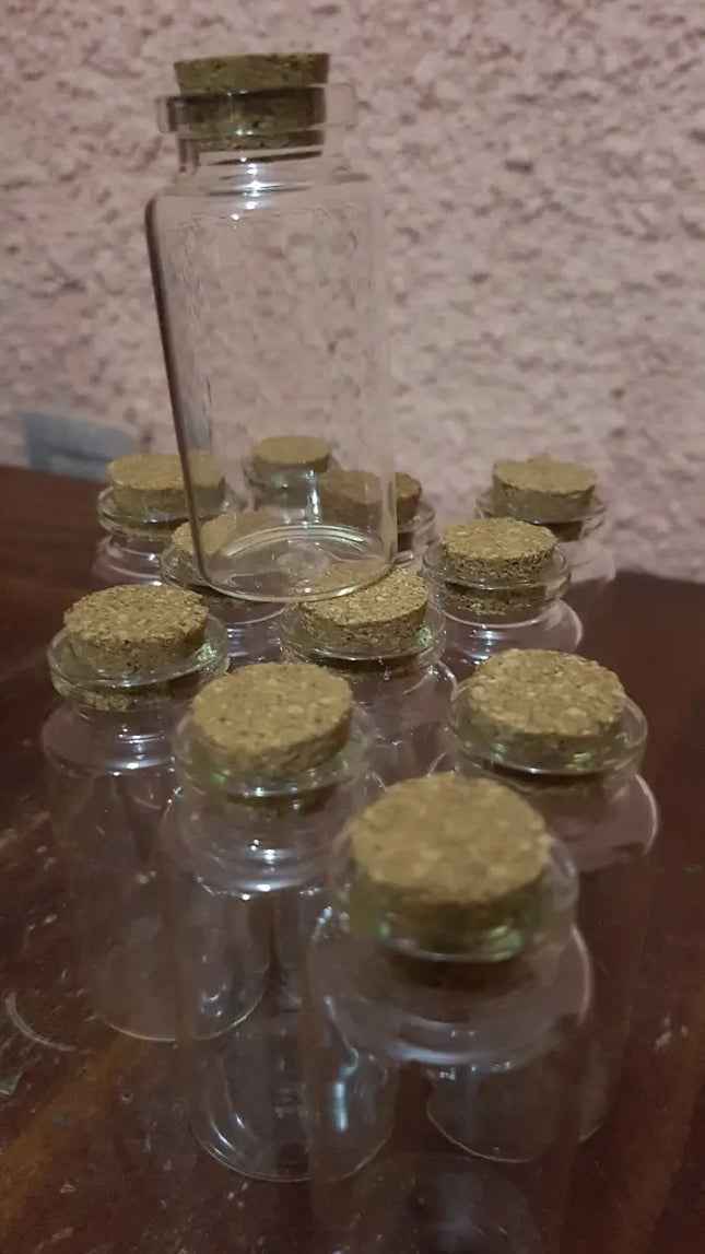 Mini Botellita Vidrio 6x2cms Con Corcho X 48 Unidades