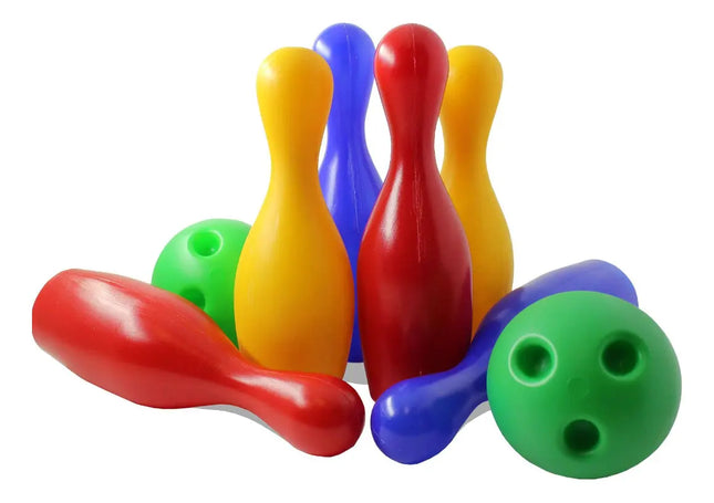 Set Juego De Bowling Plástico 6 Bolos Grandes Y 2 Pelotas