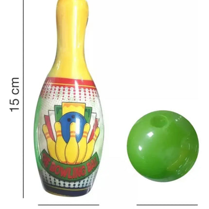 Set Juego De Bowling Plástico 10 Bolos Y 2 Pelotas Grande Bowling plástico multicolor