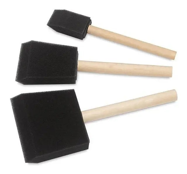 Set 3 Brochas Esponja Pincel Medidas Surtidas Brush Pintura