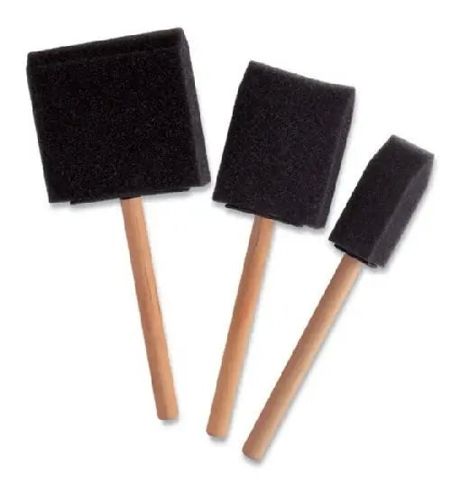 Set 3 Brochas Esponja Pincel Medidas Surtidas Brush Pintura
