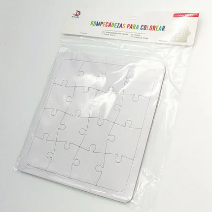 Rompecabezas En Blanco Para Dibujar Y Pintar, 16 Pz Cuadrado
