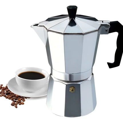 Cafetera Moka Italiana Café Espresso 6 Tazas Tetera Gris