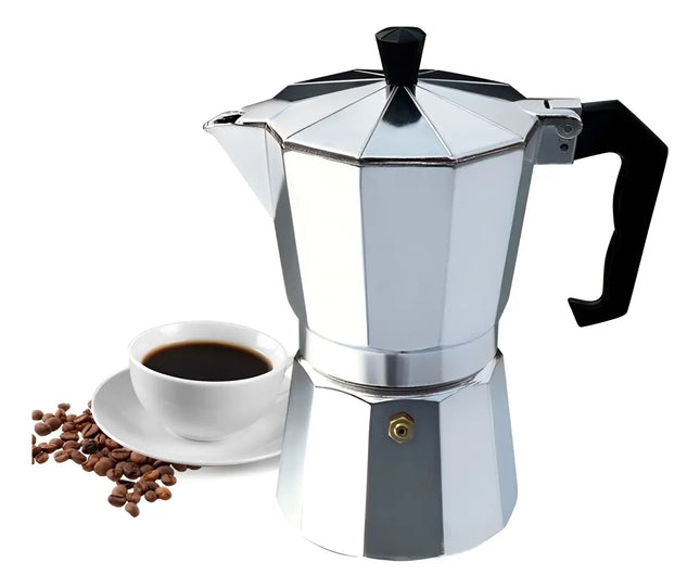 Cafetera Moka Italiana Café Espresso 6 Tazas Tetera Gris
