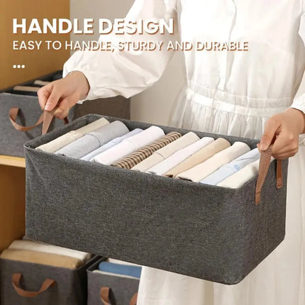 Pack 2 Cajas De Almacenamiento Plegables 47x28x20cm Tela Gris