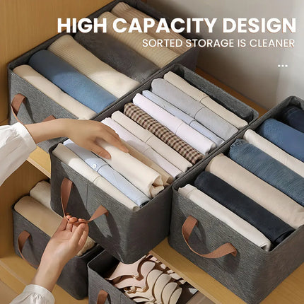 Pack 2 Cajas De Almacenamiento Plegables 47x28x20cm Tela Gris