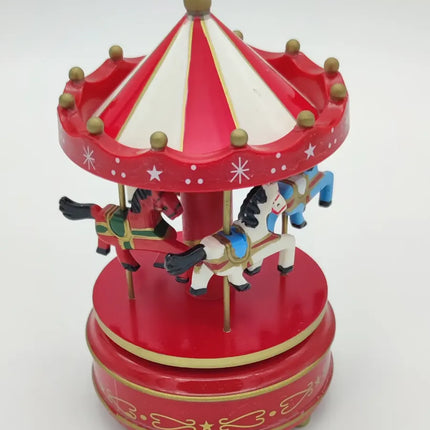 Caja Musical Carrusel De Cuerda, Elegante , Rojo Niños