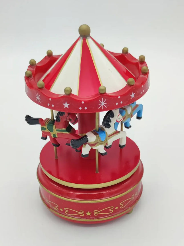Caja Musical Carrusel De Cuerda, Elegante , Rojo Niños
