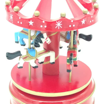 Caja Musical Carrusel De Cuerda, Elegante , Rojo Niños
