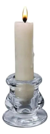 2 Candelabro De Vidrio, Porta Vela Base Blanco