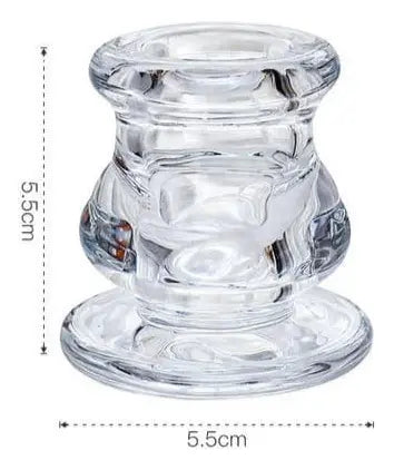 2 Candelabro De Vidrio, Porta Vela Base Blanco