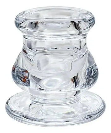 2 Candelabro De Vidrio, Porta Vela Base Blanco