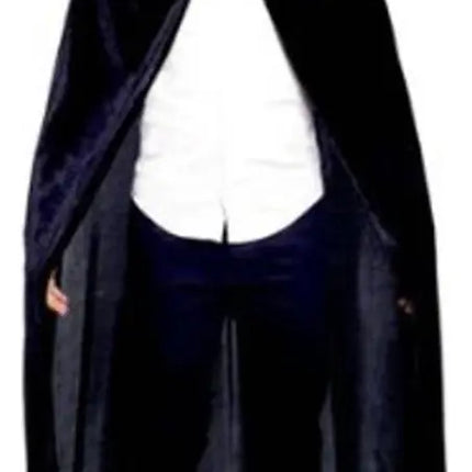 Capa Con Gorro Capucha Deluxe Terciopelo Negro Disfraz Adulto 140